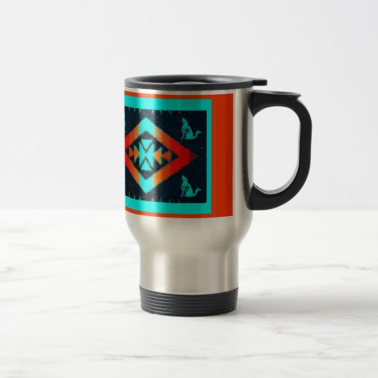 Tasse bleue de voyage de coyote (Droit)