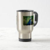 Tasse bleue de voyage de paon (Devant droit)