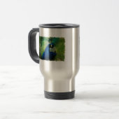 Tasse bleue de voyage de paon (Devant gauche)
