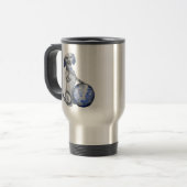 Tasse bleue de voyage de teckel de saule (Devant gauche)