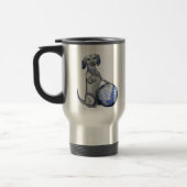 Tasse bleue de voyage de teckel de saule (Gauche)