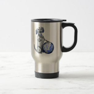 Tasse bleue de voyage de teckel de saule