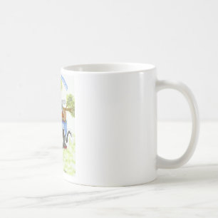 Tasse bleue de wagon-restaurant de tambour