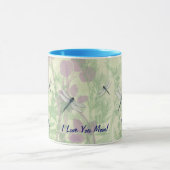 Tasse bleue du jour de mère de libellule (Centre)