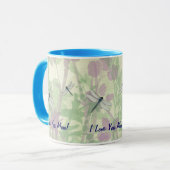 Tasse bleue du jour de mère de libellule (Devant gauche)