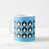 Tasse bleue et blanche de pingouin de bande (Devant gauche)