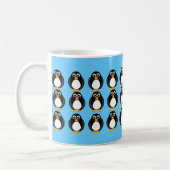 Tasse bleue et blanche de pingouin de bande (Gauche)