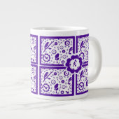 tasse bleue et blanche d'oiseau (Devant droit)