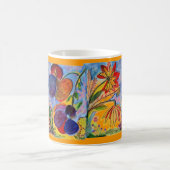 Tasse bleue et orange de fleur (Centre)