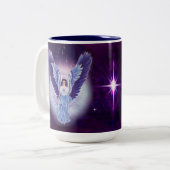 Tasse bleue glorieuse d'ange de saphir (Devant gauche)
