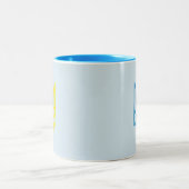 Tasse bleue/jaune ukrainienne de Tryzub (Centre)