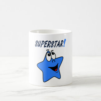 Tasse bleue lunatique de superstar de bande