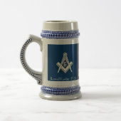 Tasse bleue maçonnique de loge (Gauche)