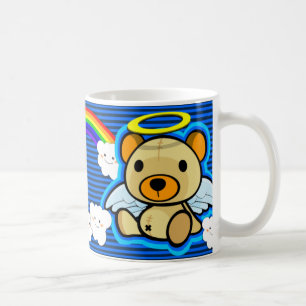Tasse bleue mignonne d'ange d'ours de nounours