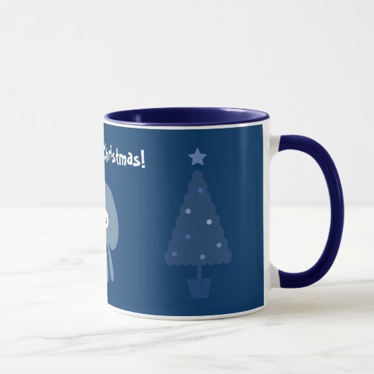 Tasse bleue mignonne et originale d'arbres de (Droite)