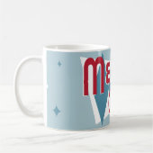 Tasse bleue moderne de Noël de la rétro moitié du (Gauche)