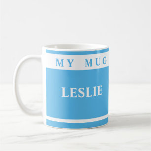 Tasse bleue personnalisée