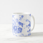 tasse bleue traditionnelle de motif de porcelaine (Devant droit)