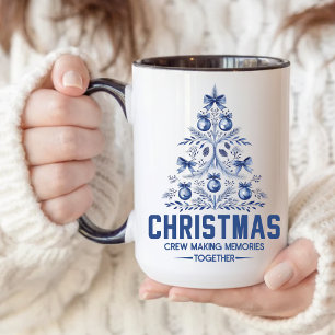 Tasse Blue Christmas Crew pour collègues ou amis