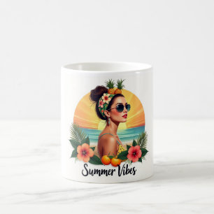 Tasse Boho Fille de l'Été Coucher de Soleil Tropic