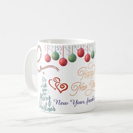 Tasse Bonne Année – Design de célébration premium (Devant gauche)