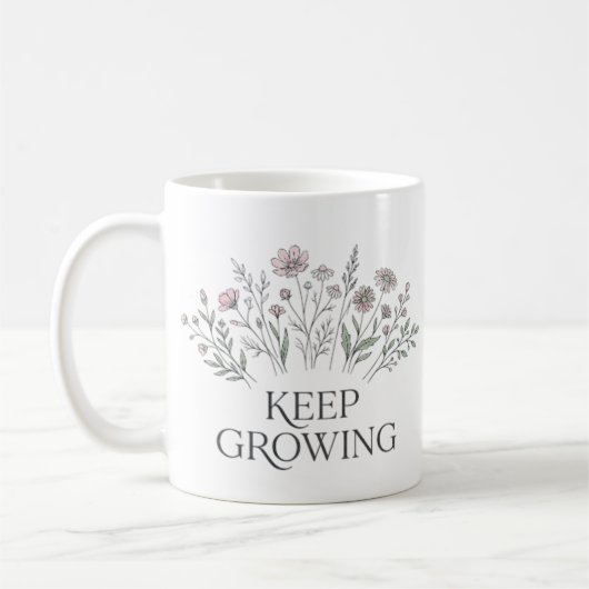Tasse botanique de fleurs sauvages "Continuez à gr (Gauche)