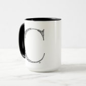 Tasse botanique de la lettre C, art par Elizabeth (Devant gauche)