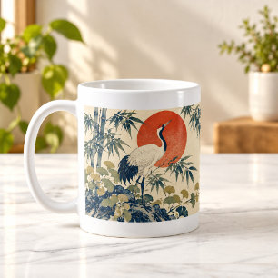 Tasse botanique japonaise Crane Bambou et Ginkgo