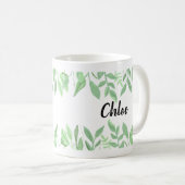 Tasse botanique mignonne de nom d'aquarelle (Devant droit)