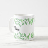 Tasse botanique mignonne de nom d'aquarelle (Devant gauche)