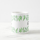 Tasse botanique mignonne de nom d'aquarelle (Centre)
