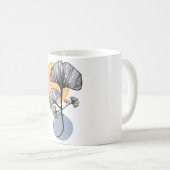 Tasse botanique moderne à feuille de Ginkgo (Devant droit)