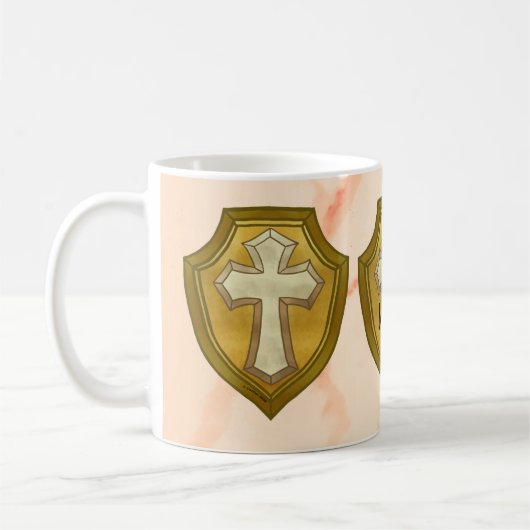 Tasse Bouclier Croix Chrétienne (Gauche)