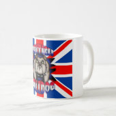 Tasse britannique de bouledogue, avec Union Jack (Devant droit)