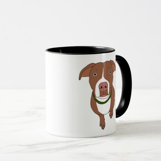 Tasse Brown de pitbull (Devant droit)