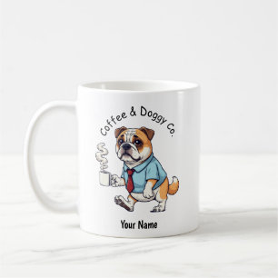 Tasse Bulldog drôle en costume d'affaires