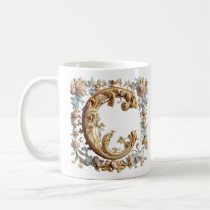 Tasse 'C' initiale baroque pour une princesse du c