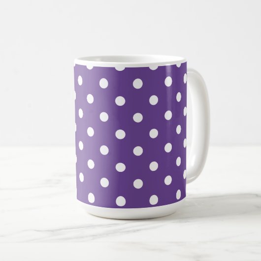 Tasse Cadeau Éléphant Blanc à Points Violet (Devant droit)