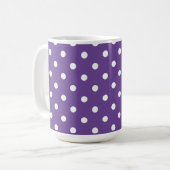 Tasse Cadeau Éléphant Blanc à Points Violet (Devant gauche)