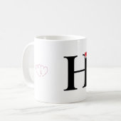 Tasse cadeau lettre H - Tasse initiale monogramme (Devant gauche)