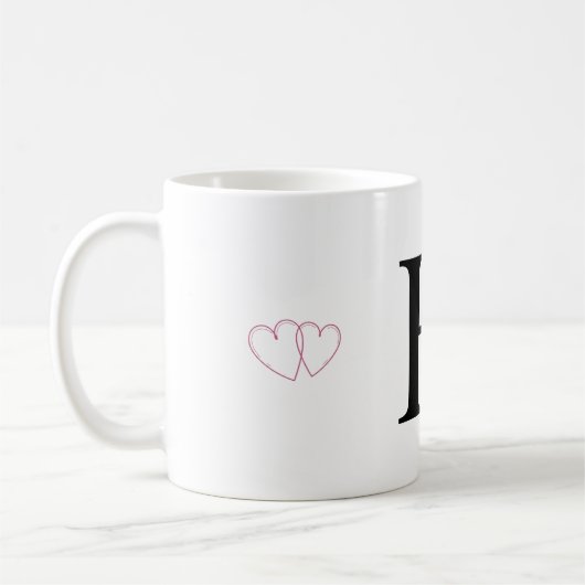 Tasse cadeau lettre H - Tasse initiale monogramme (Gauche)