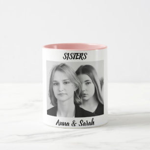 Tasse cadeau pour sœur avec photo et nom – Style t