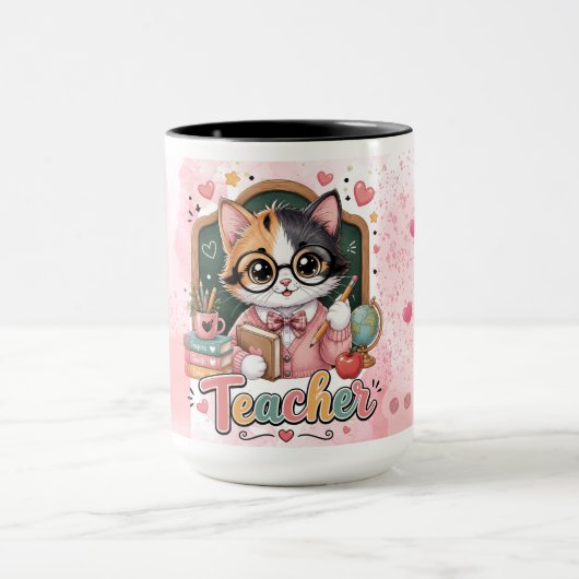 Tasse Cadeau Professeur Chat Mignon (Centre)