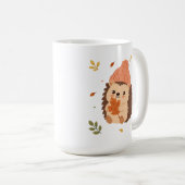Tasse Café Aquarelle Hérisson Automne Mignon (Devant droit)