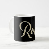 Tasse café écriture or blanc Ruth (Devant gauche)