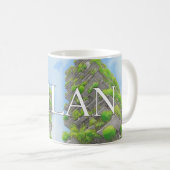 Tasse Café Milan vert forêt Skyline Moderne  (Devant droit)