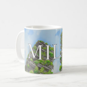 Tasse Café Milan vert forêt Skyline Moderne