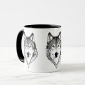 Tasse café noir/blanc de loup (Devant gauche)