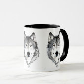 Tasse café noir/blanc de loup (Devant droit)