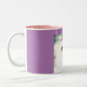 Tasse café Pekingese en violet et rose. (Gauche)